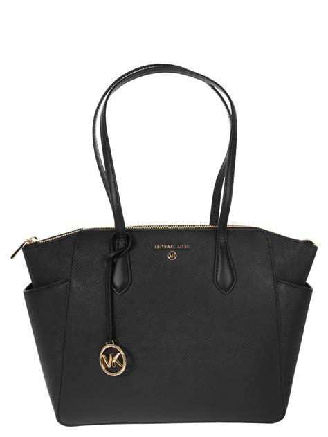 michael kors saffiano tote black|michael kors marilyn medium tote.